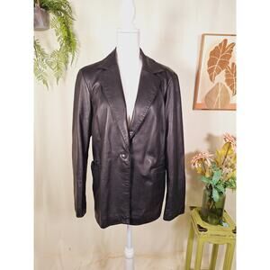 Wilson Leather Pelle Studio Women's V-Neck Leather Jacket 100% Leather